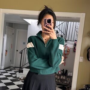 Brandy Melville quarter zip Varsity sweater